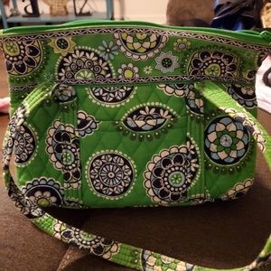 Vera Bradley Green Cupcake Pattern Shoulder Bag